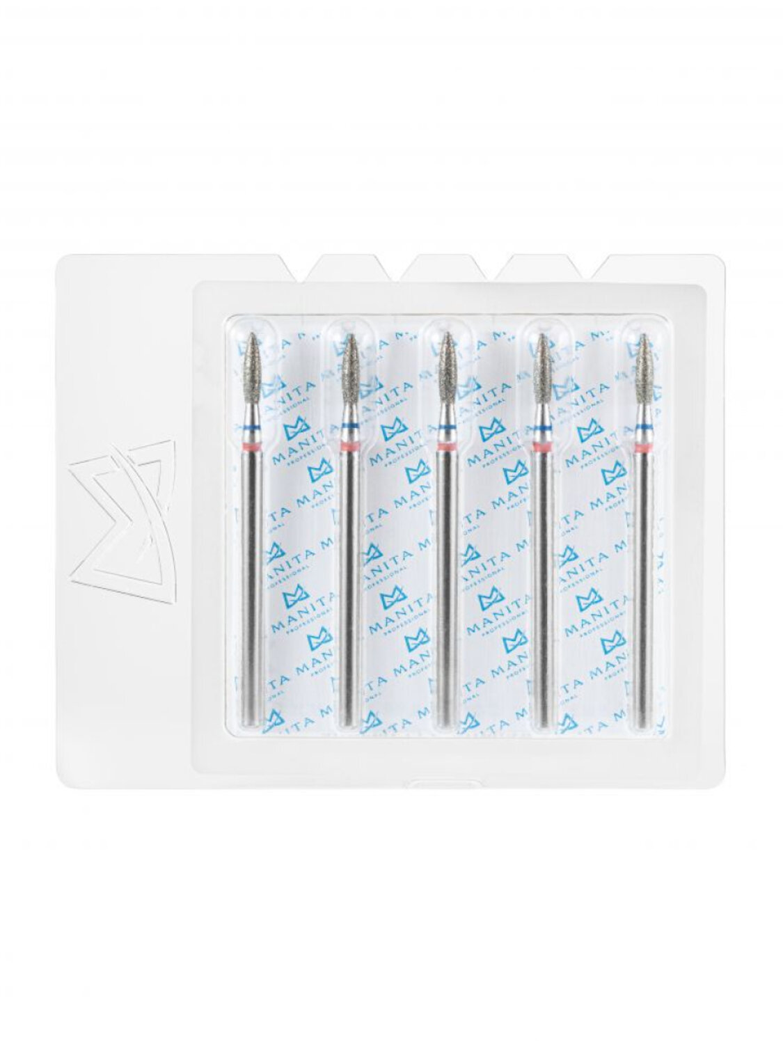 MANITA Фреза алмазная пламя острое для аппаратного маникюра 866.104.243.080.021 ФАП-2.1 8 М-С, сине-красный, 5 шт. 577596 28361 