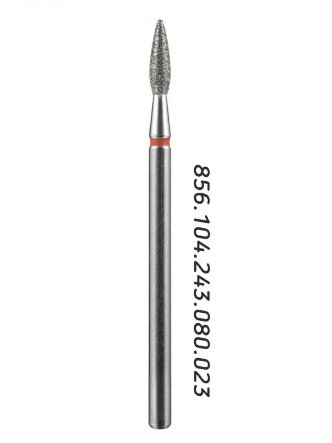 MANITA Фреза алмазная пламя острое для аппаратного маникюра 856.104.243.080.023 ФАП-2.3-8М, красная насечка, ø 2,3 мм, 5 шт. 577599 28341 