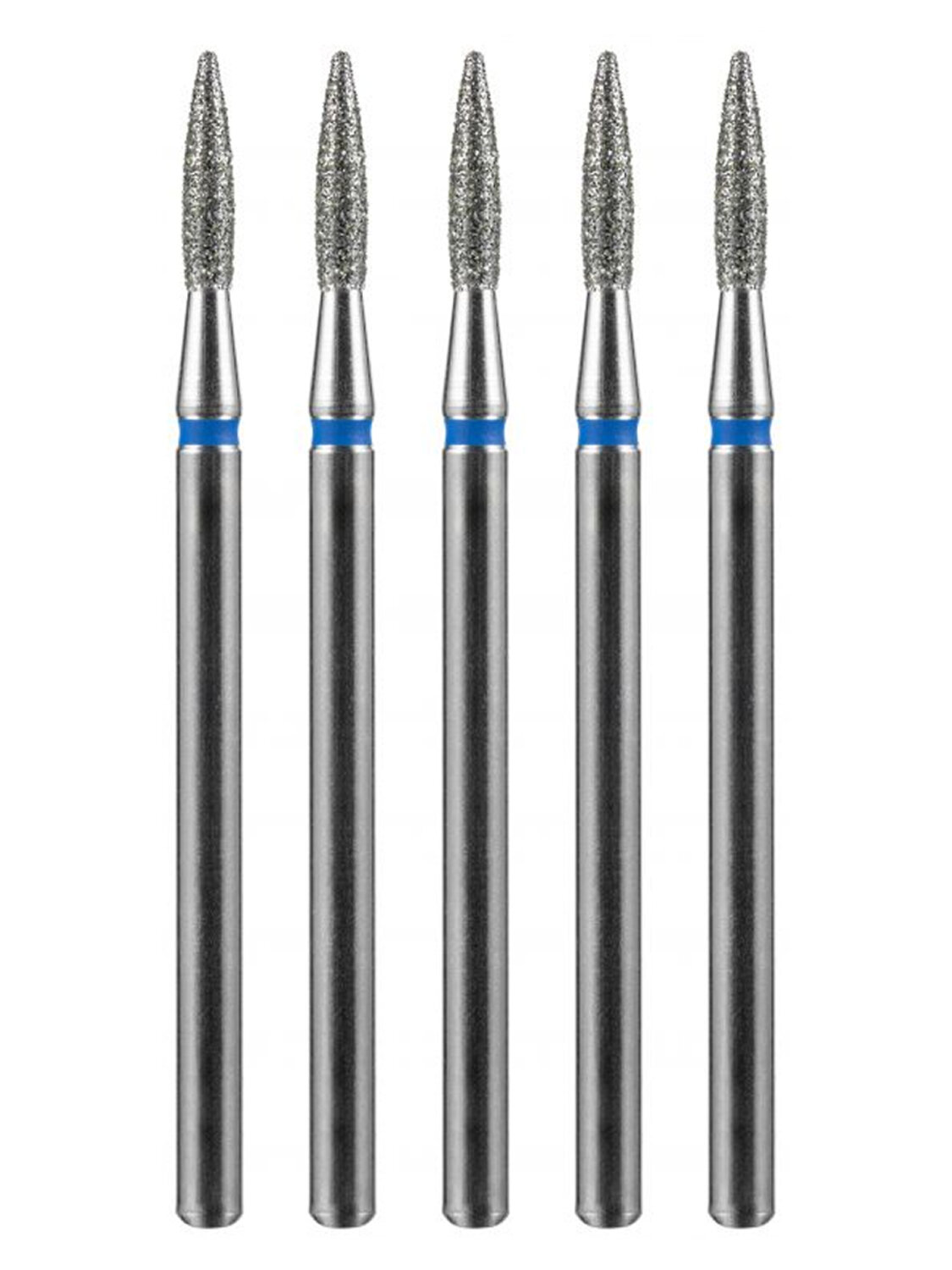 MANITA Фреза алмазная пламя острое для аппаратного маникюра 866.104.243.080.018 ФАП-1.8-8С, синяя насечка, ø 1,8 мм, 5 шт. 577601 28359 