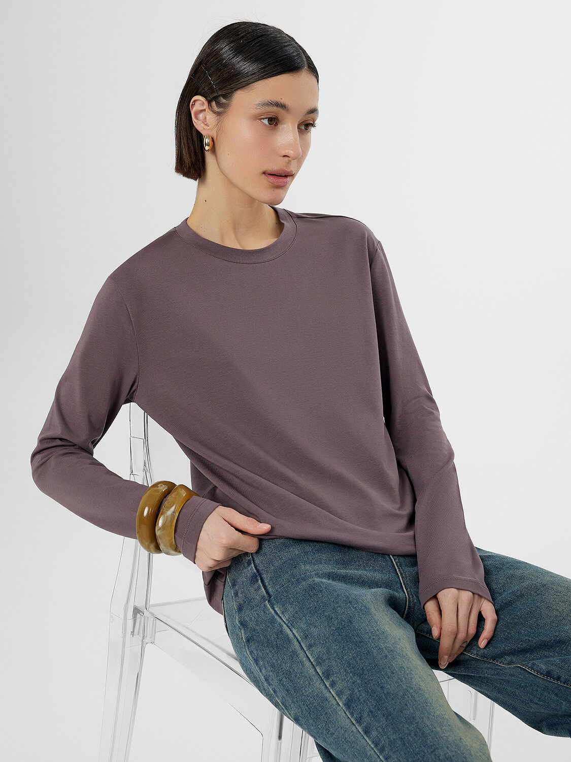 MARK FORMELLE Лонгслив 578433 122952 бордово -серый