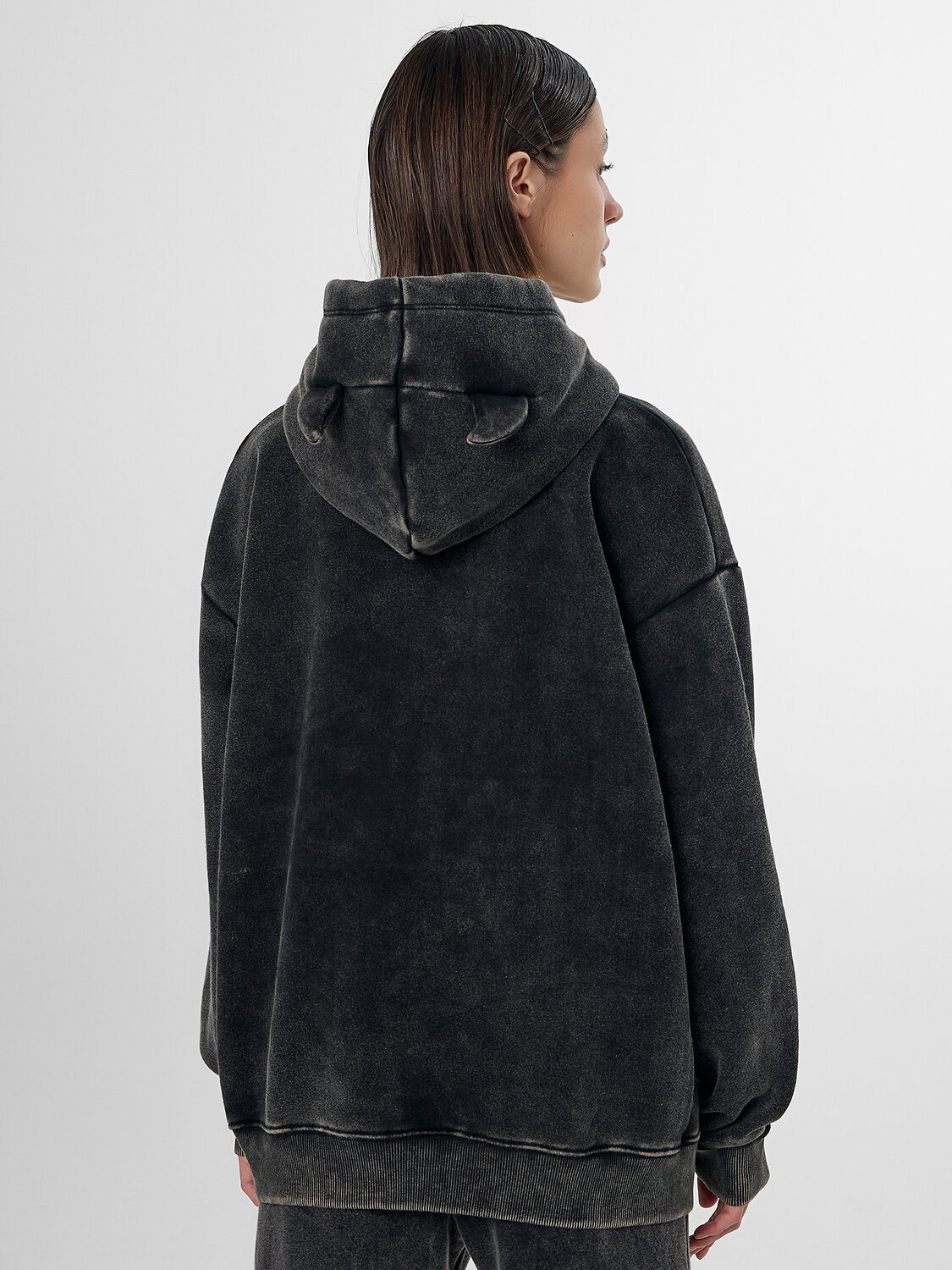 MARK FORMELLE Худи 578489 122775-2 ACID WASH черный +печать