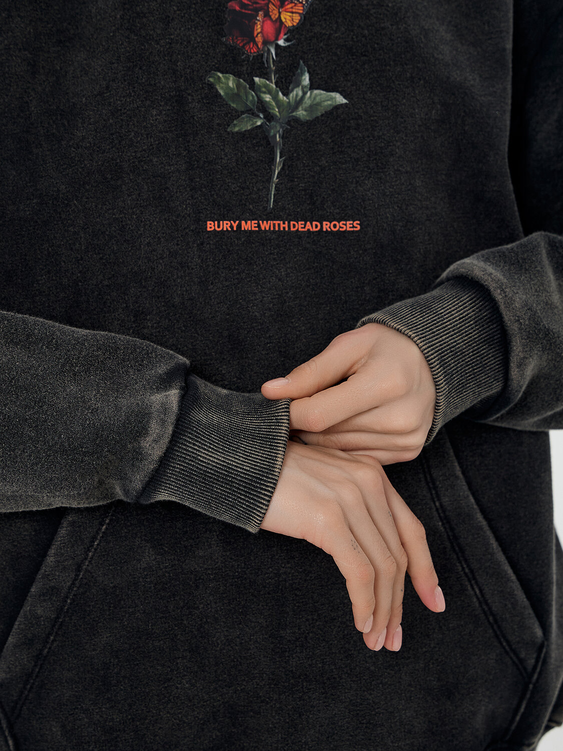 MARK FORMELLE Худи 578489 122775-2 ACID WASH черный +печать