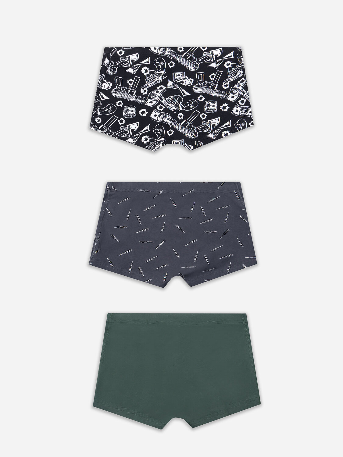 MARK FORMELLE Трусы 578506 411229-3 пистолеты и деньги на черном +хвойный лес +пули на графите