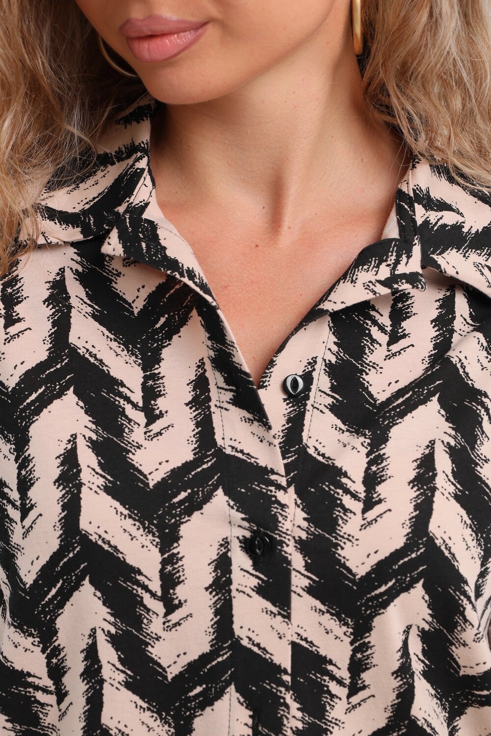 Натали Рубашка 578516 36961 черно-бежевый