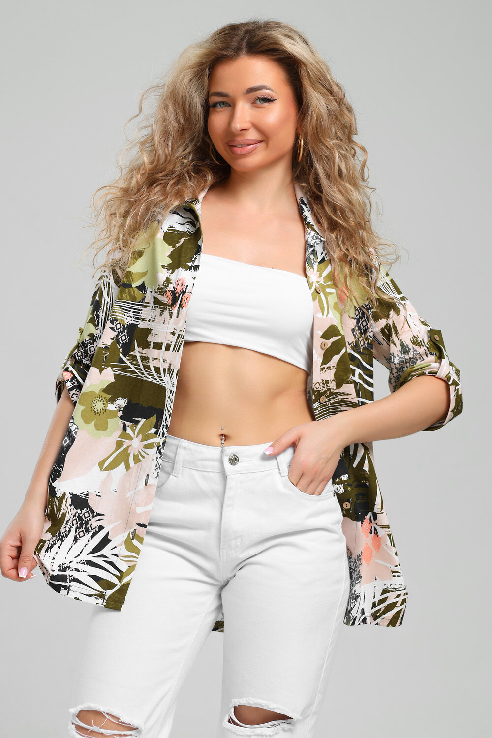 Натали Рубашка 578579 36952 хаки