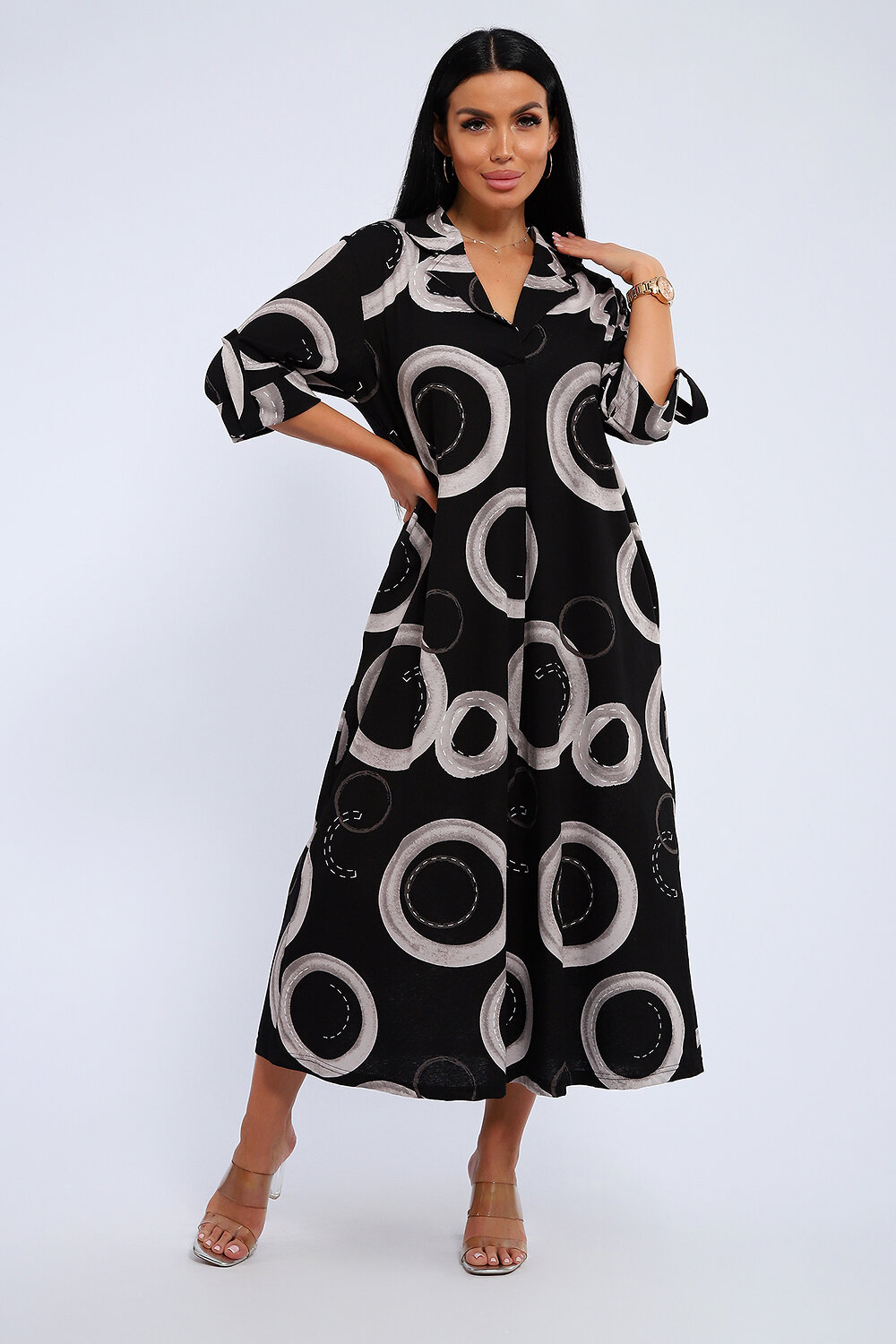 Натали Платье 578589 83802 черно-серый