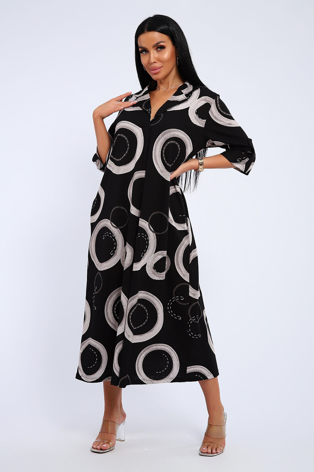 Натали Платье 578589 83802 черно-серый