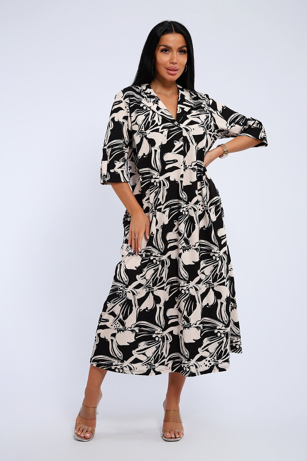 Натали Платье 578590 83802 черно-бежевый