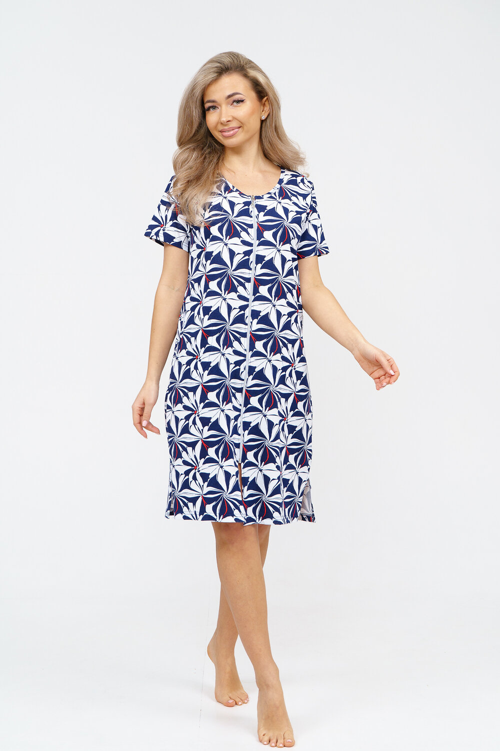 Натали Халат 578653 36930 бело-синий