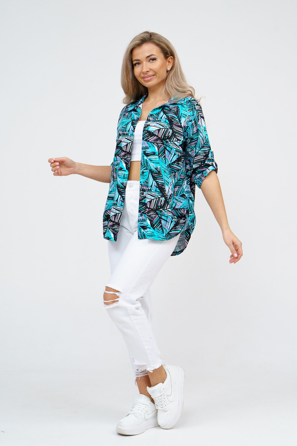 Натали Рубашка 578662 36925 бирюза