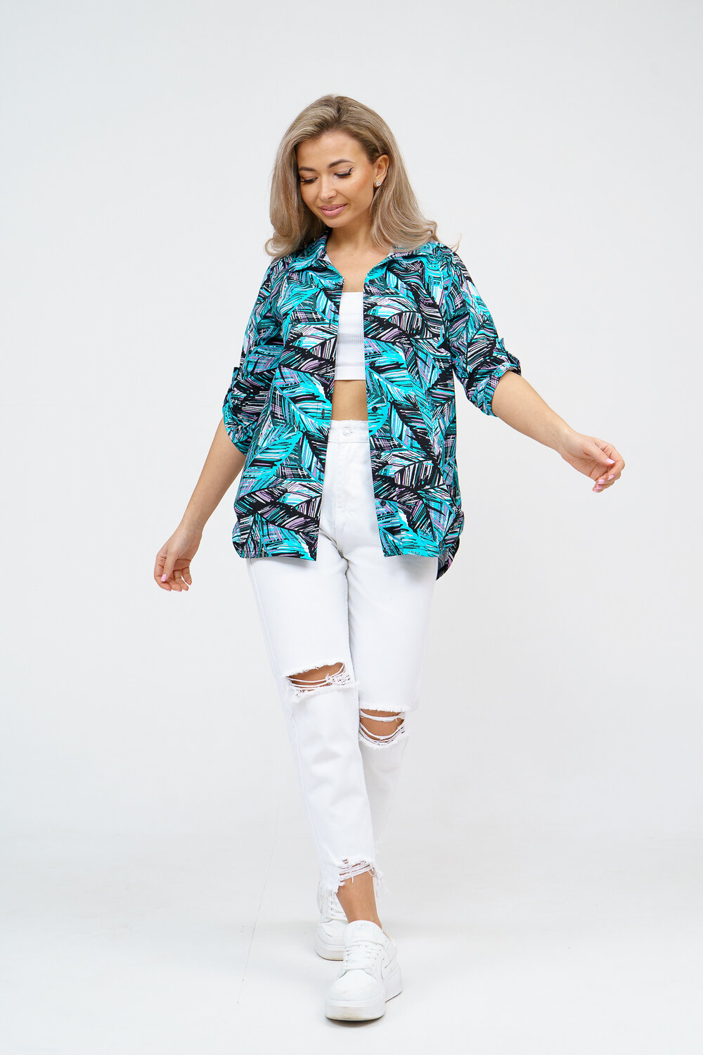 Натали Рубашка 578662 36925 бирюза