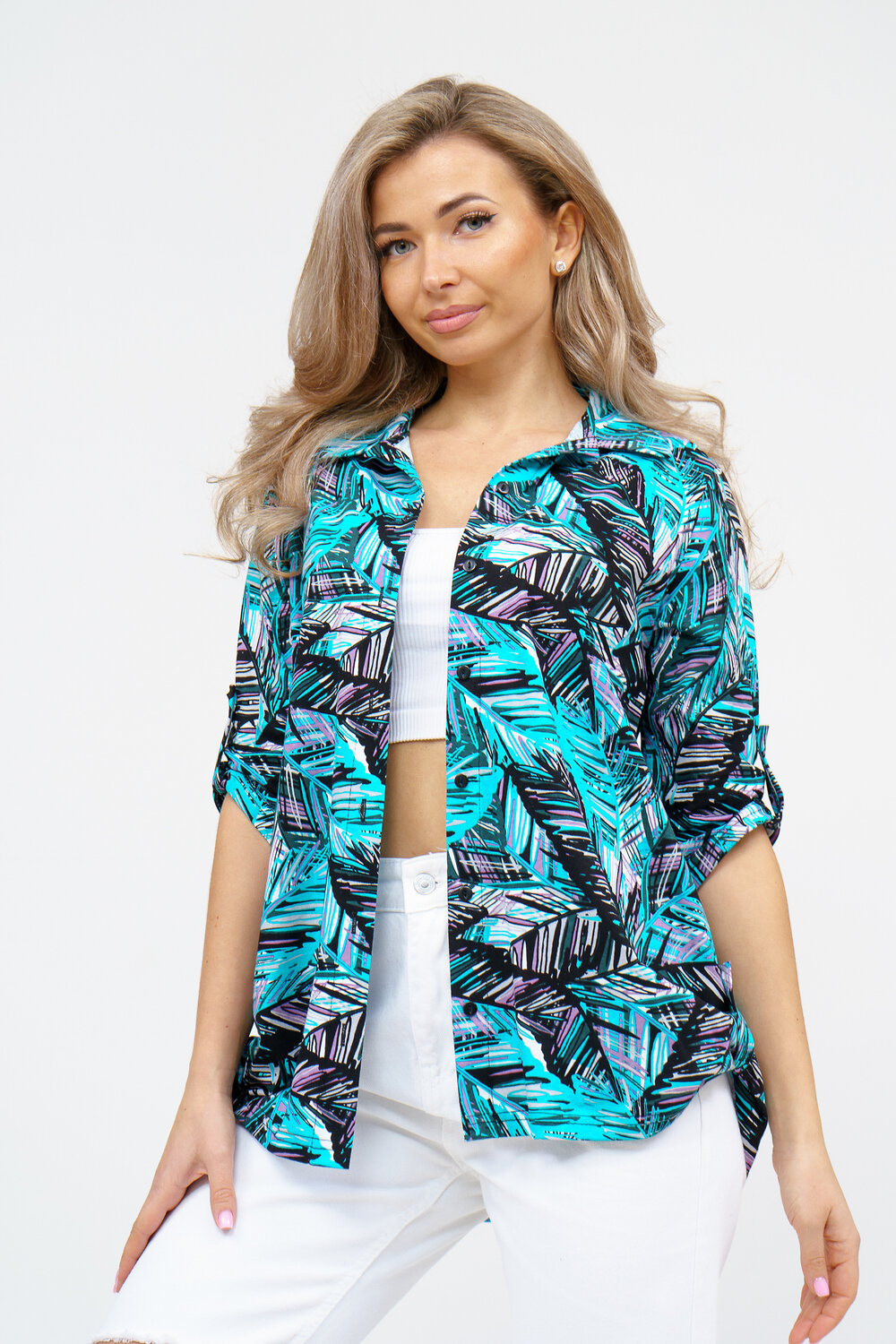 Натали Рубашка 578662 36925 бирюза