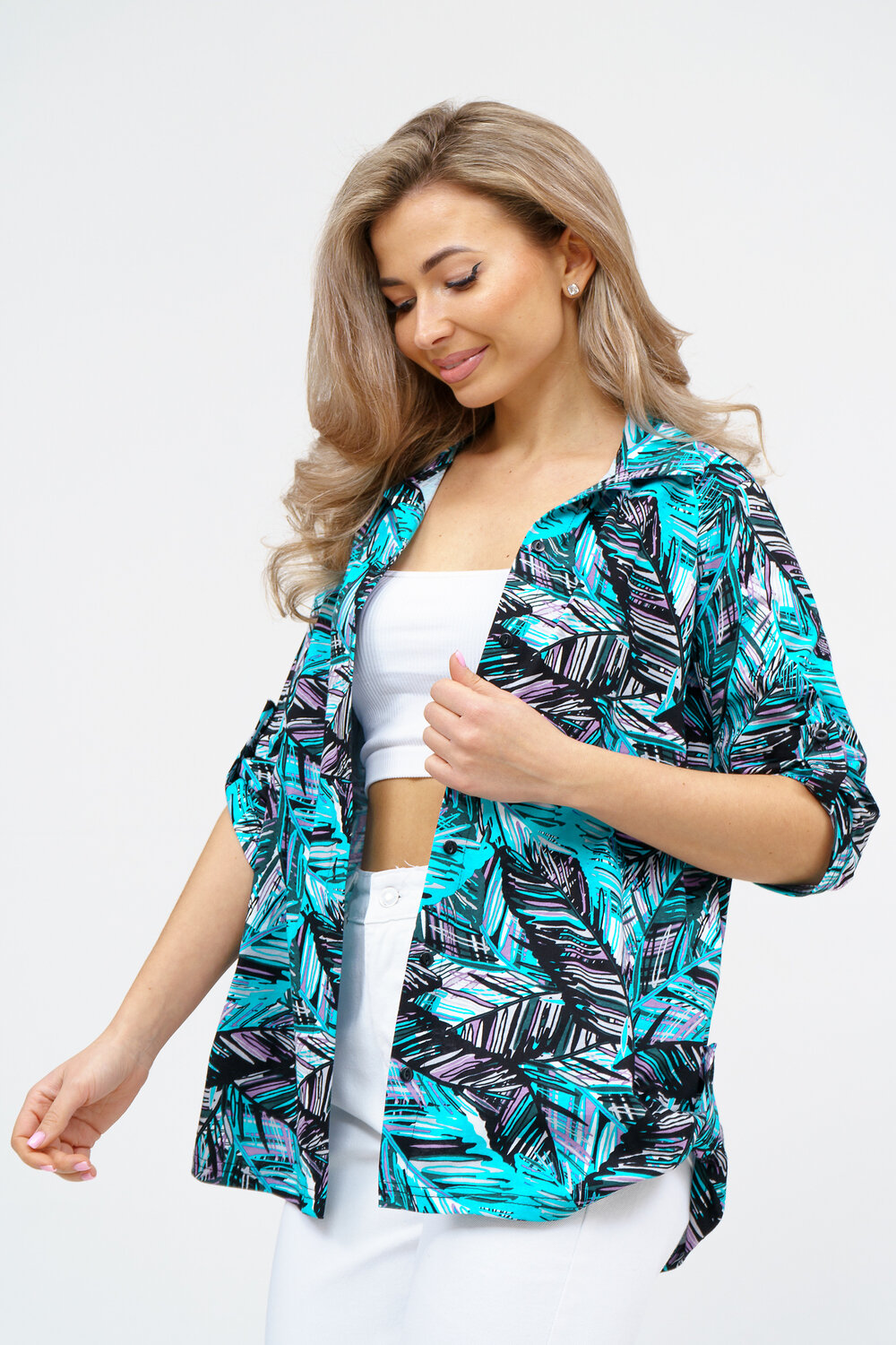 Натали Рубашка 578662 36925 бирюза