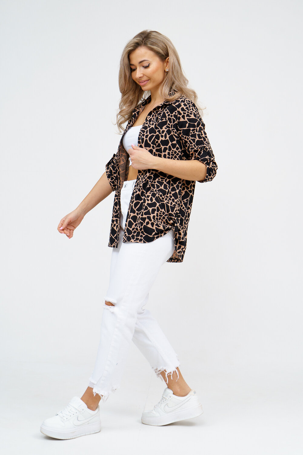 Натали Рубашка 578680 36917 черно-бежевый