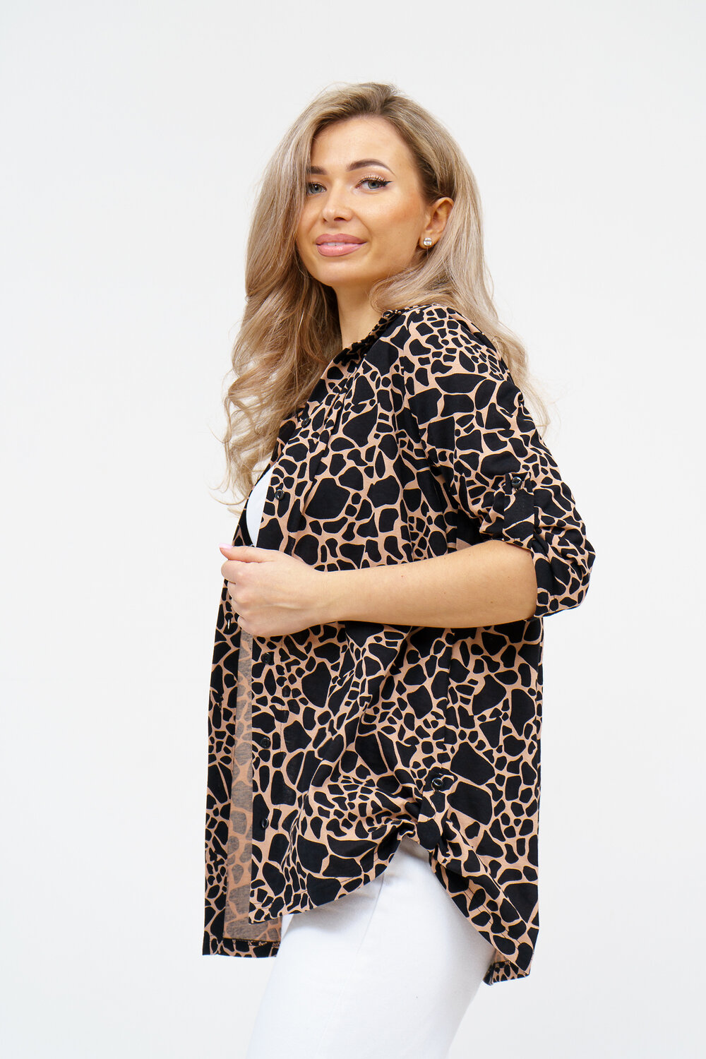 Натали Рубашка 578680 36917 черно-бежевый