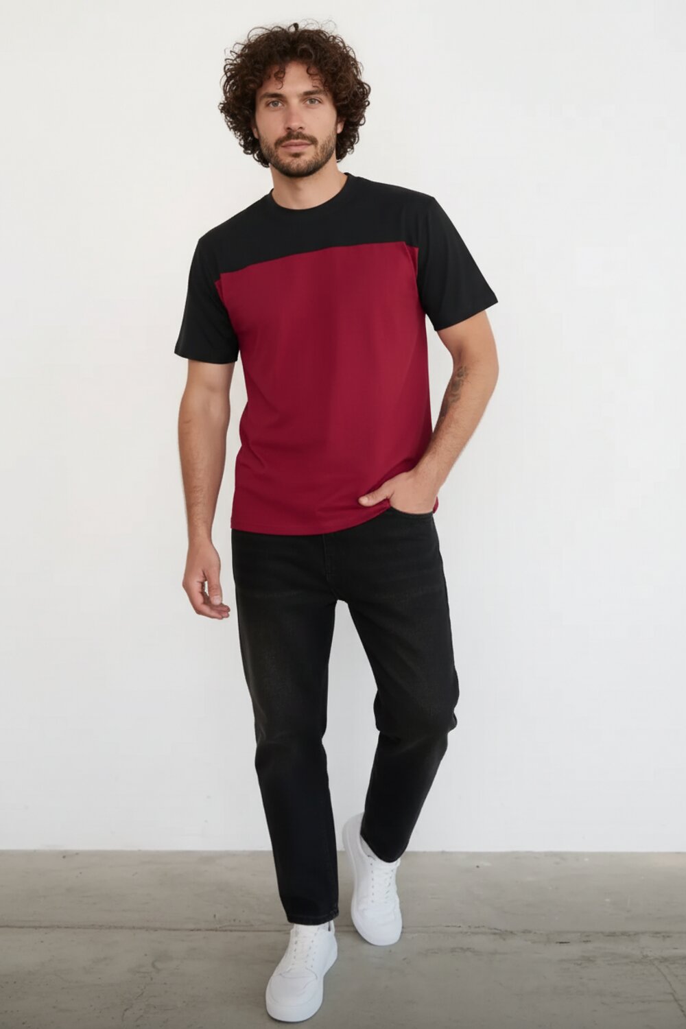 Натали Футболка 578700 14482 бордо+черный