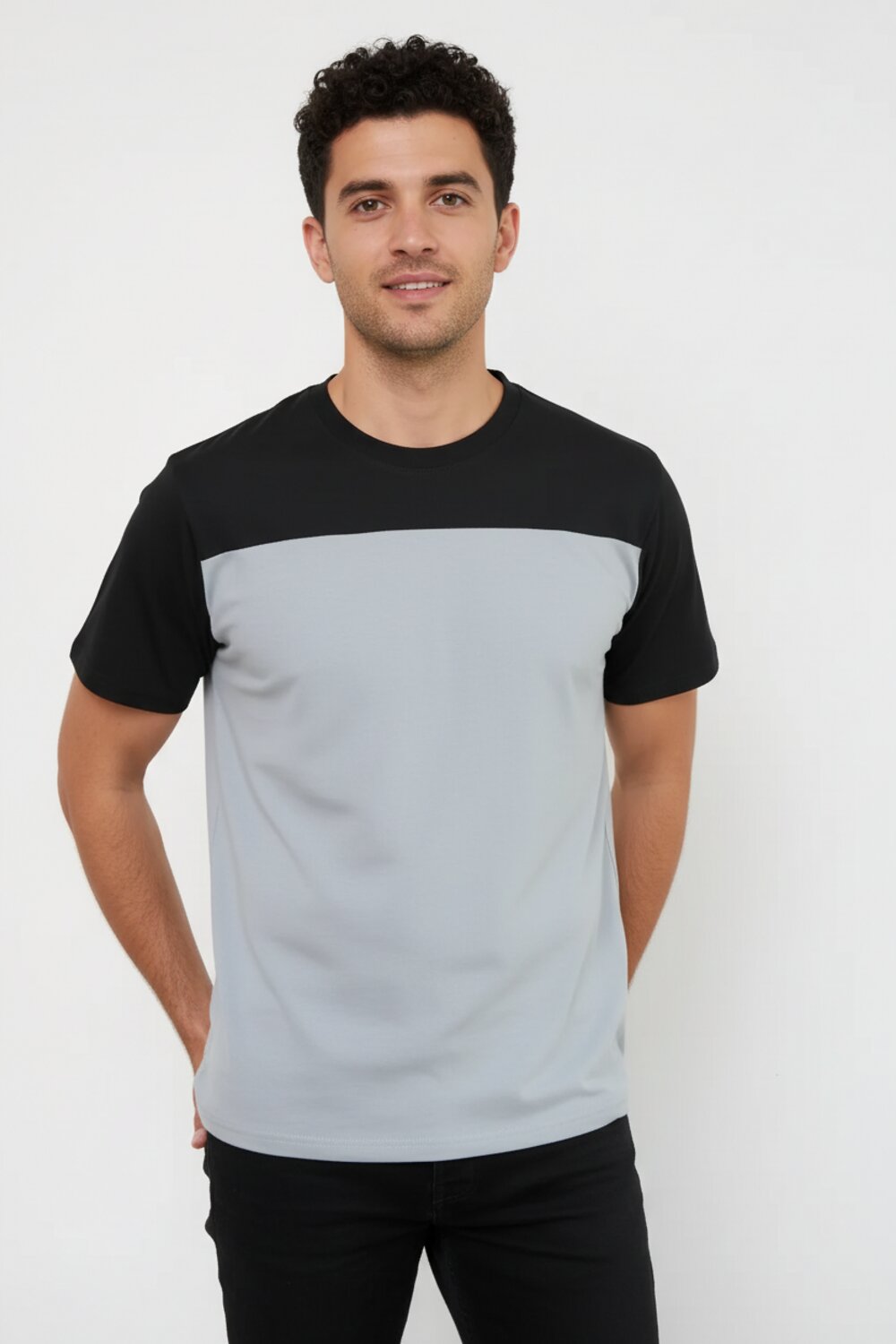 Натали Футболка 578701 14482 серый+черный