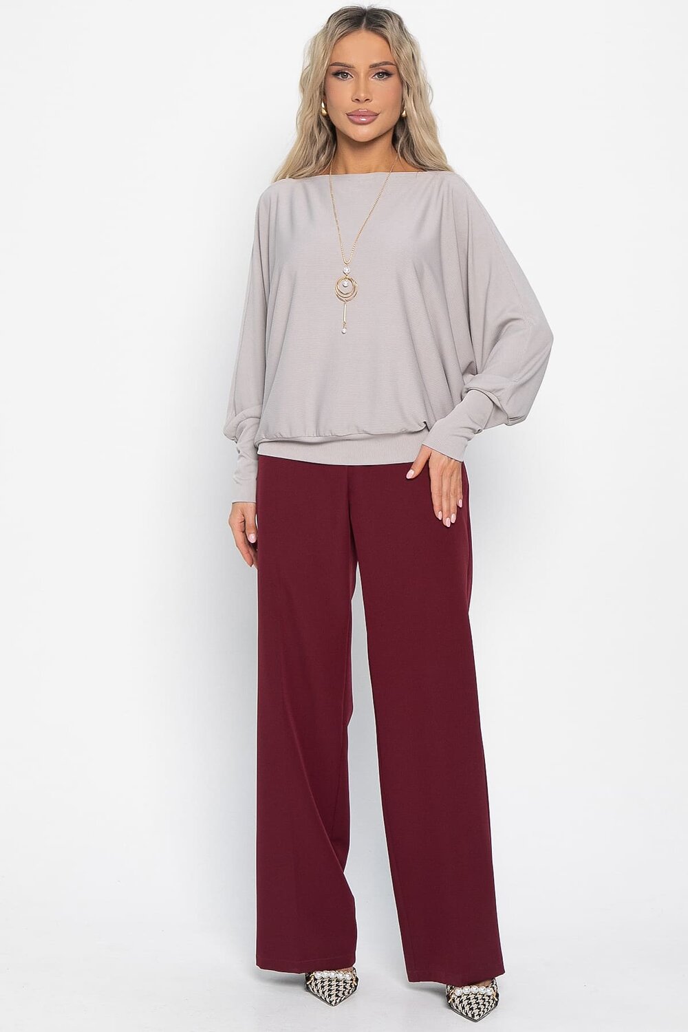 LT Collection Блуза 578740 Б15043-5М серо-бежевый