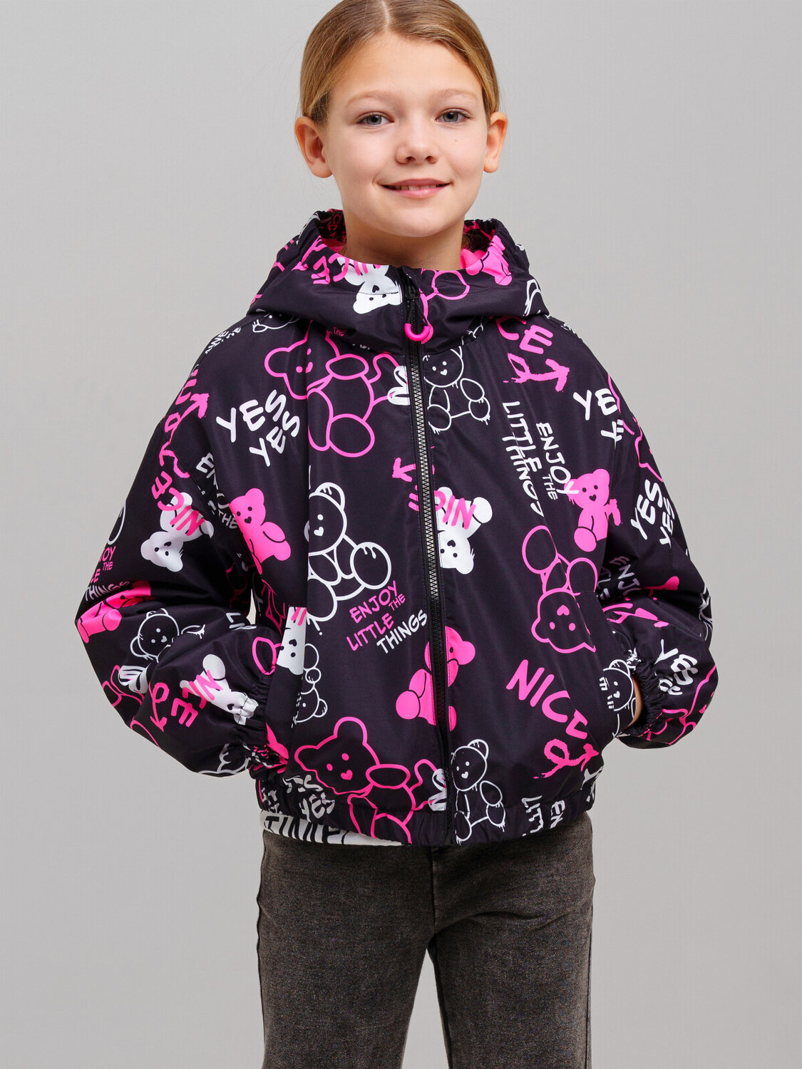 PLAYTODAY Куртка 578762 12521287 черный,фуксия,белый