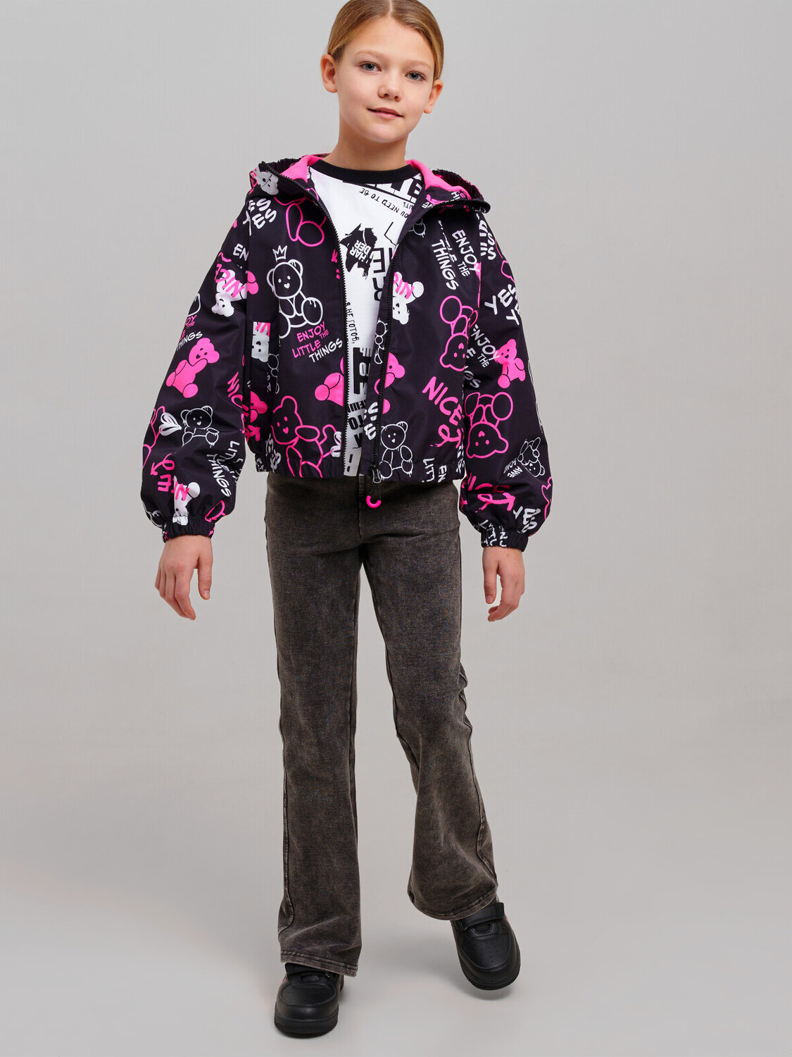 PLAYTODAY Куртка 578762 12521287 черный,фуксия,белый