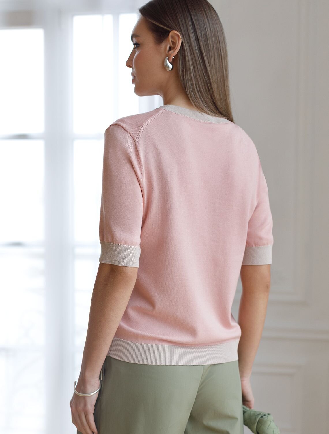 VILATTE Джемпер 578790 D39.388 пудровый