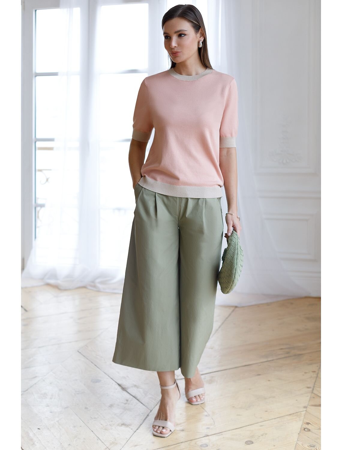 VILATTE Джемпер 578790 D39.388 пудровый