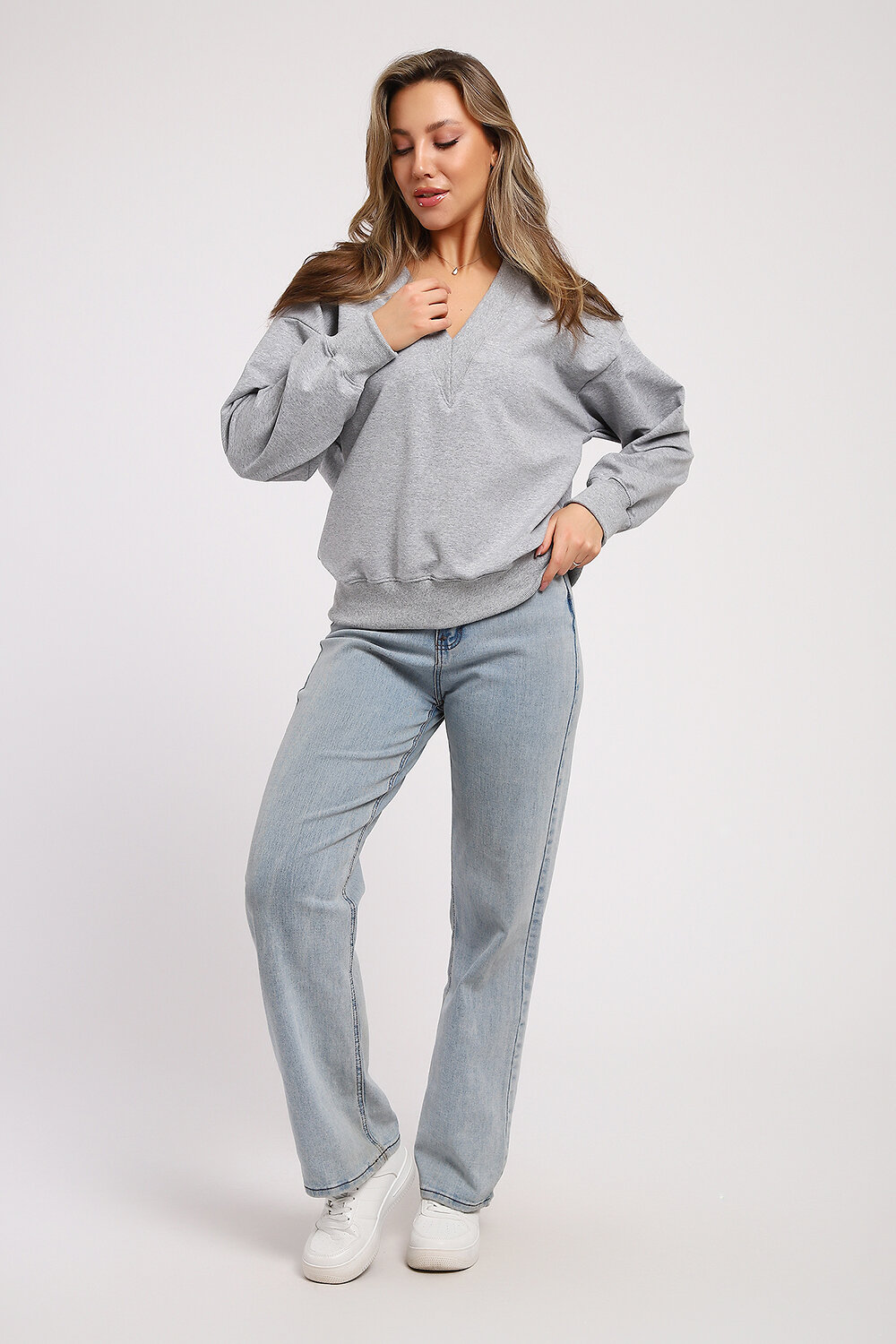 Натали Свитшот 578889 21064 серый меланж