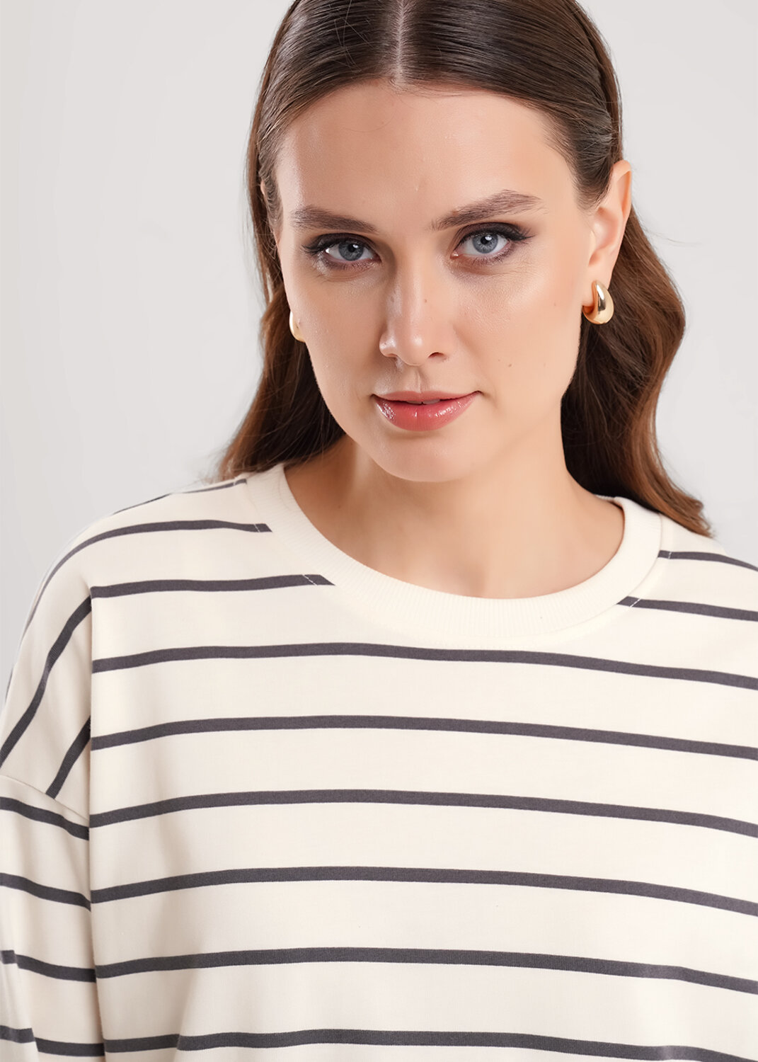 CLEVER Джемпер 579110 267091/195кнт молочный/т.серый