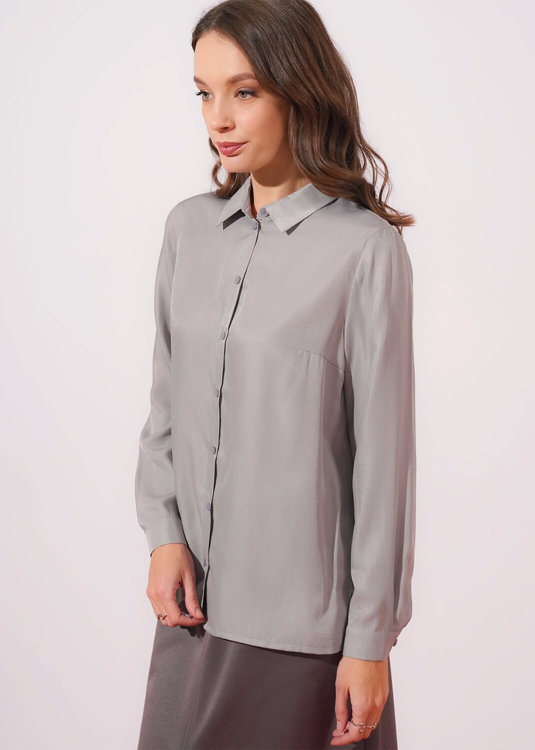 CLEVER Блузка 579147 263260/196шп серый