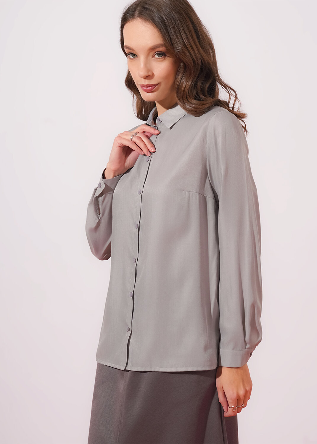 CLEVER Блузка 579147 263260/196шп серый