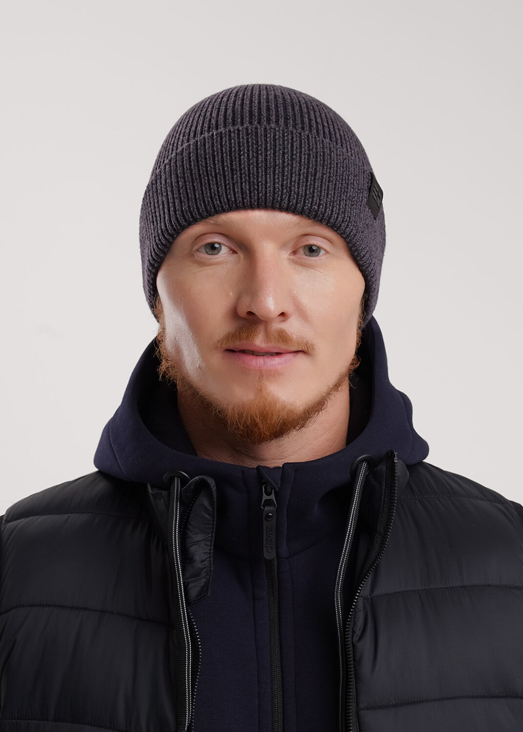 CLEVER Шапка 579151 564630вн т.серый/чёрный