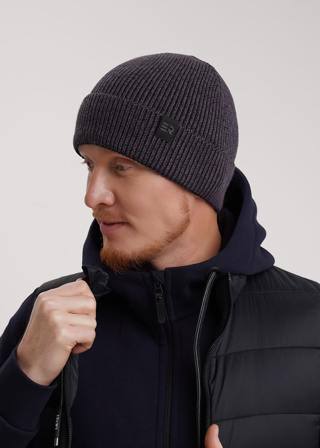 CLEVER Шапка 579151 564630вн т.серый/чёрный