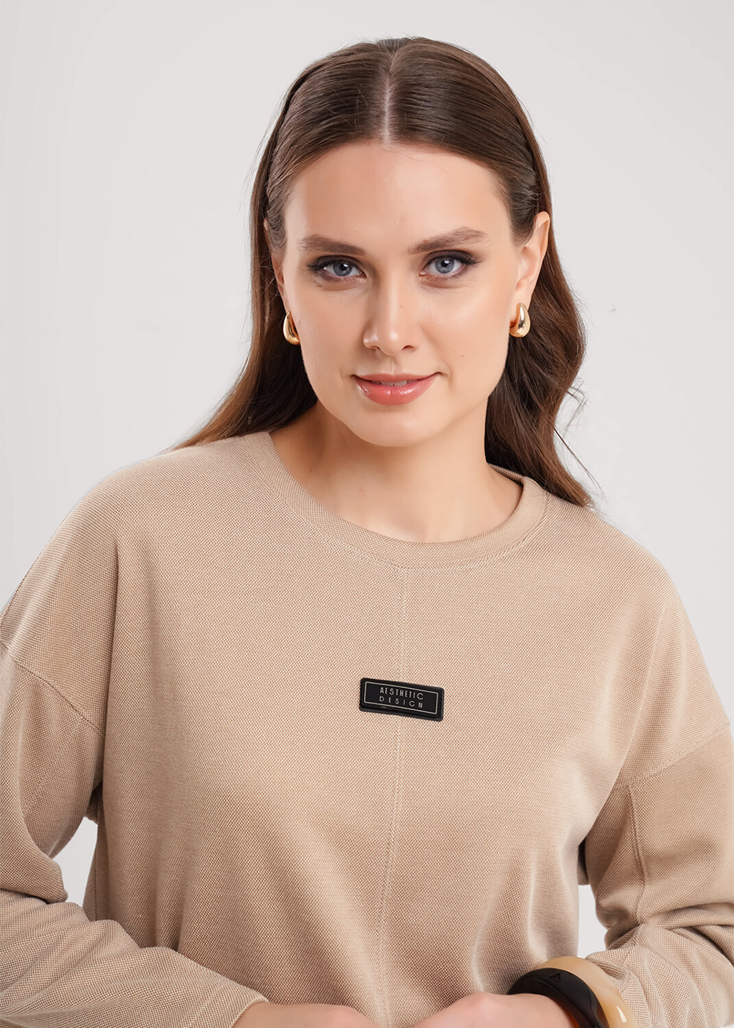 CLEVER Джемпер 579163 267104/195зэж бежевый/св.коричневый