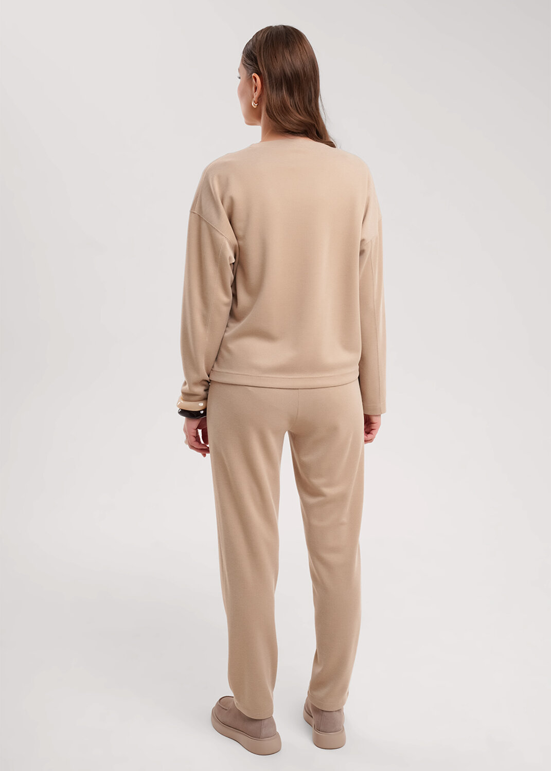 CLEVER Джемпер 579163 267104/195зэж бежевый/св.коричневый