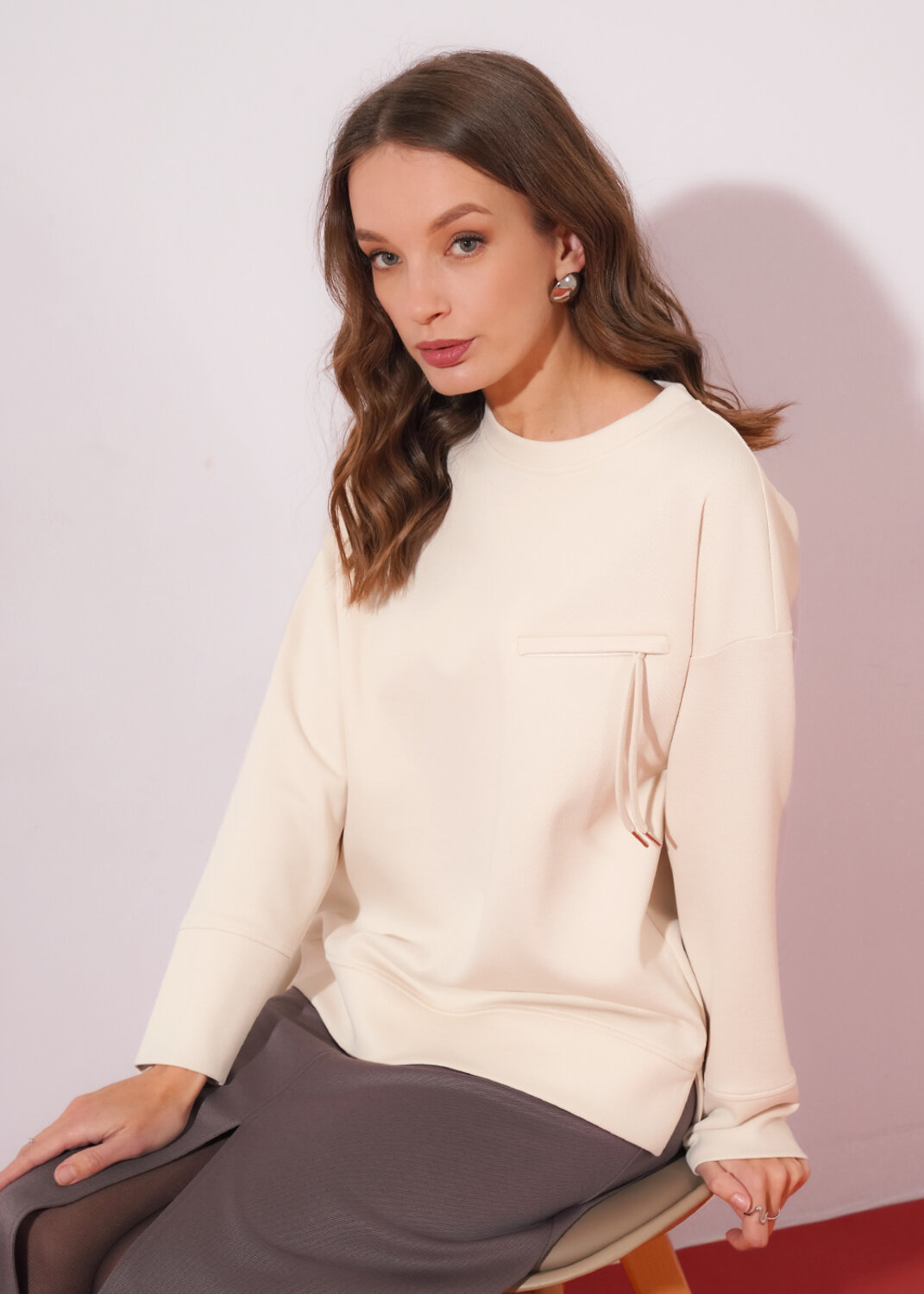 CLEVER Джемпер 579164 267098/196д молочный