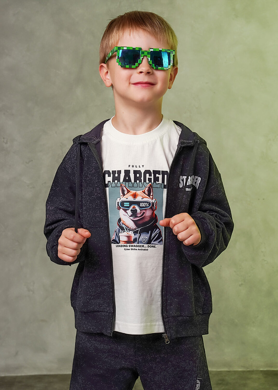 CLEVER Куртка 579195 867304/10ун_п т.серый/чёрный