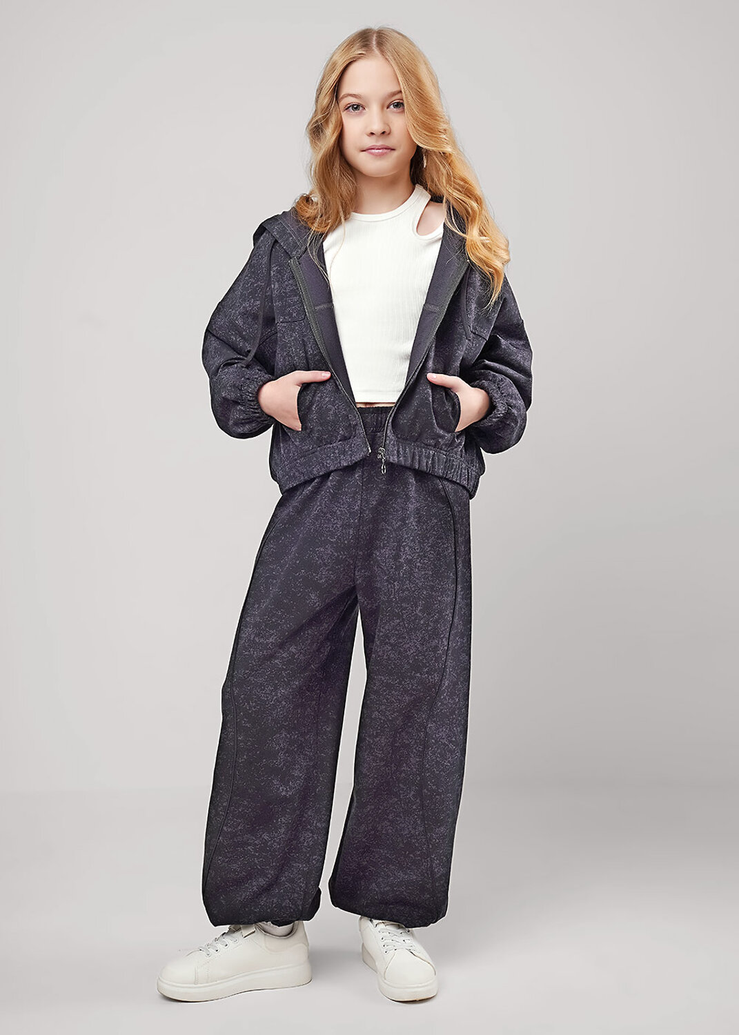 CLEVER Куртка 579197 867306/11ун т.серый/чёрный