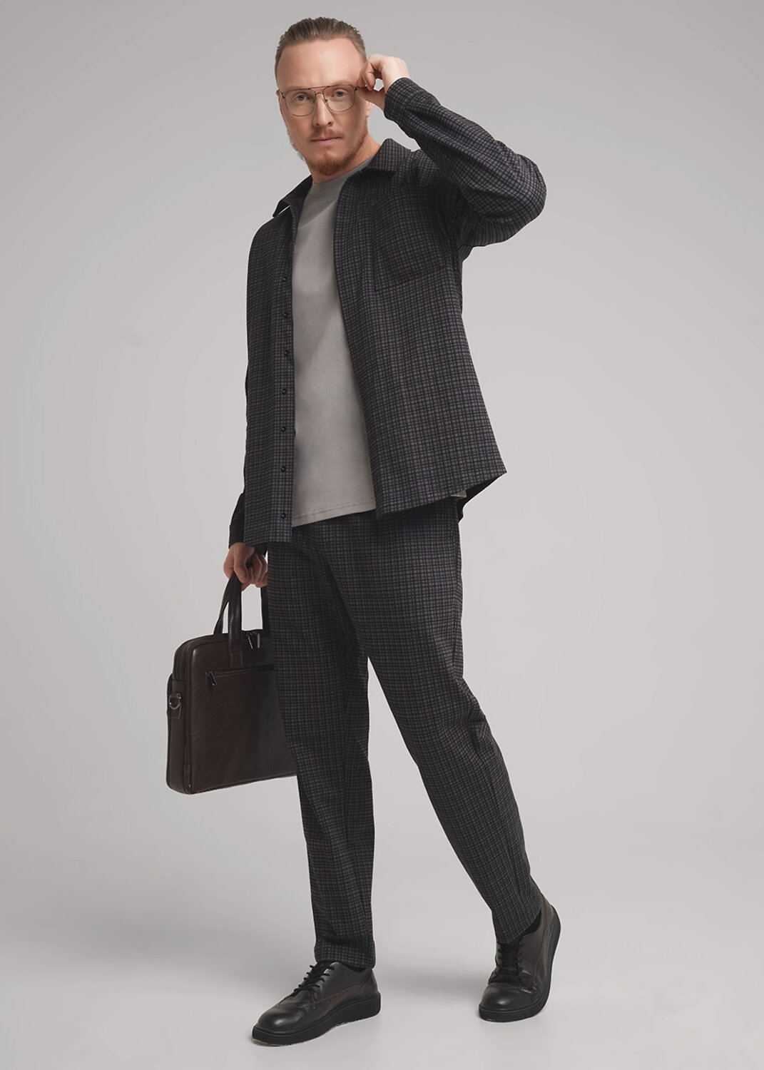 CLEVER Брюки 579220 562309/05ан т.серый/т.коричневый