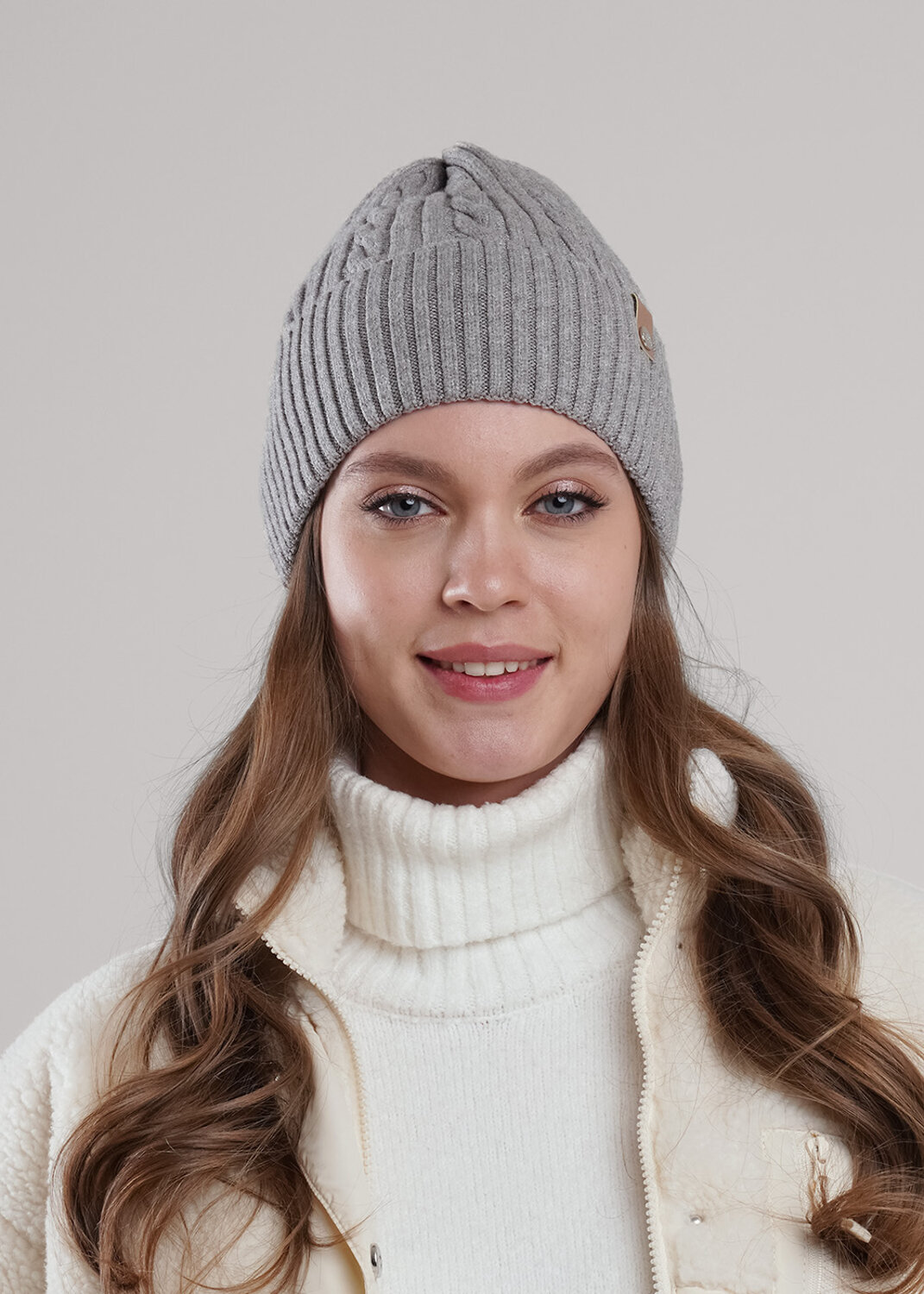 CLEVER Шапка 579293 564647вн меланж серый