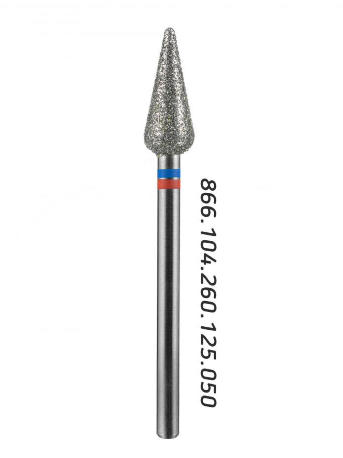 MANITA Фреза алмазная капля большая для аппаратного маникюра 866.104.260.125.050 ФАК-5.0 12,5 М-С, сине-красная насечка, ø 5,0 мм, 5 шт. 579757 28371 