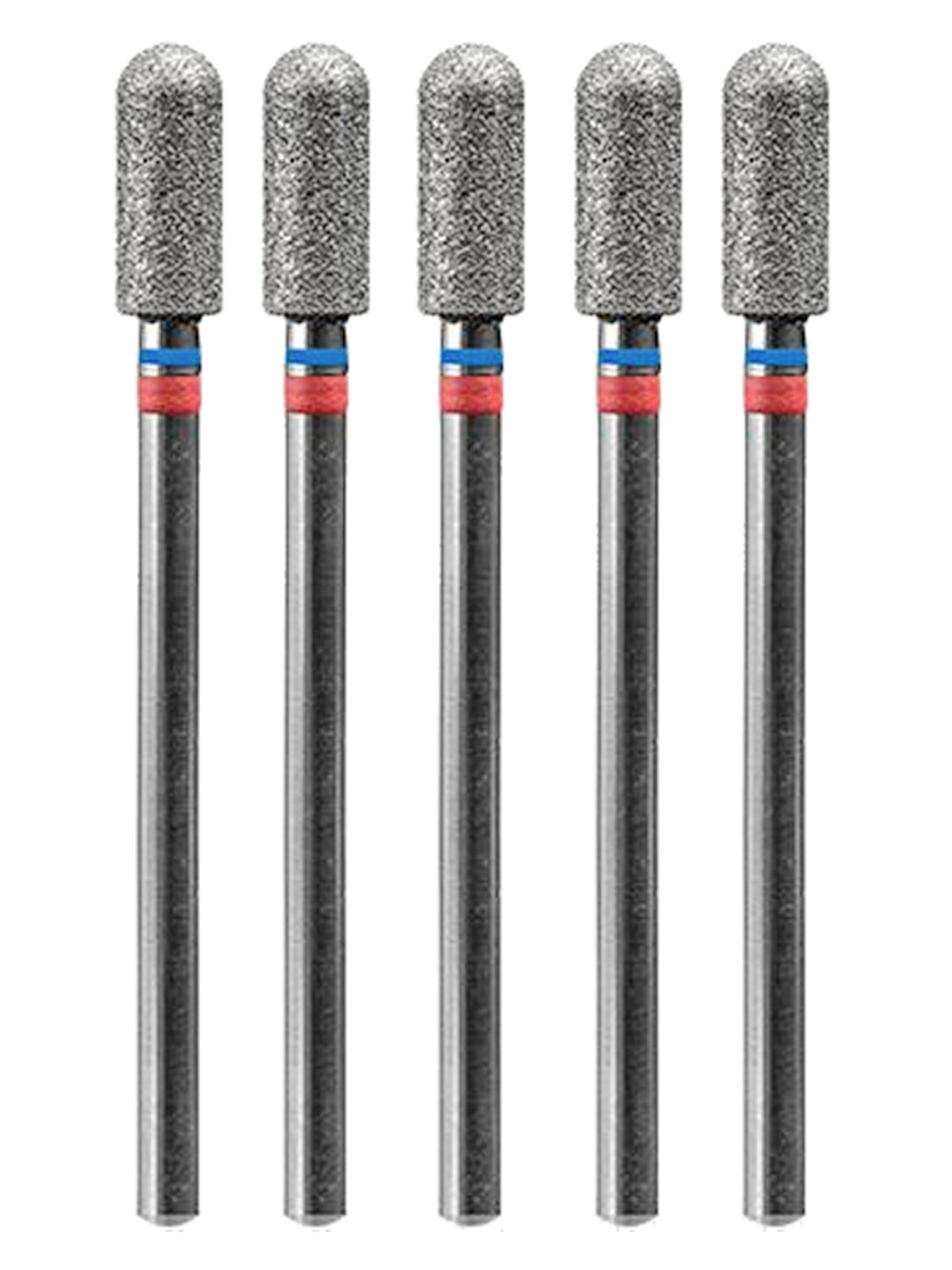 MANITA Фреза алмазная цилиндр для аппаратного маникюра 866.104.141.080.035 ФАЦС-3.5 8 М-С, сине-красная насечка, ø 3,5 мм, 5 шт. 579759 28356 