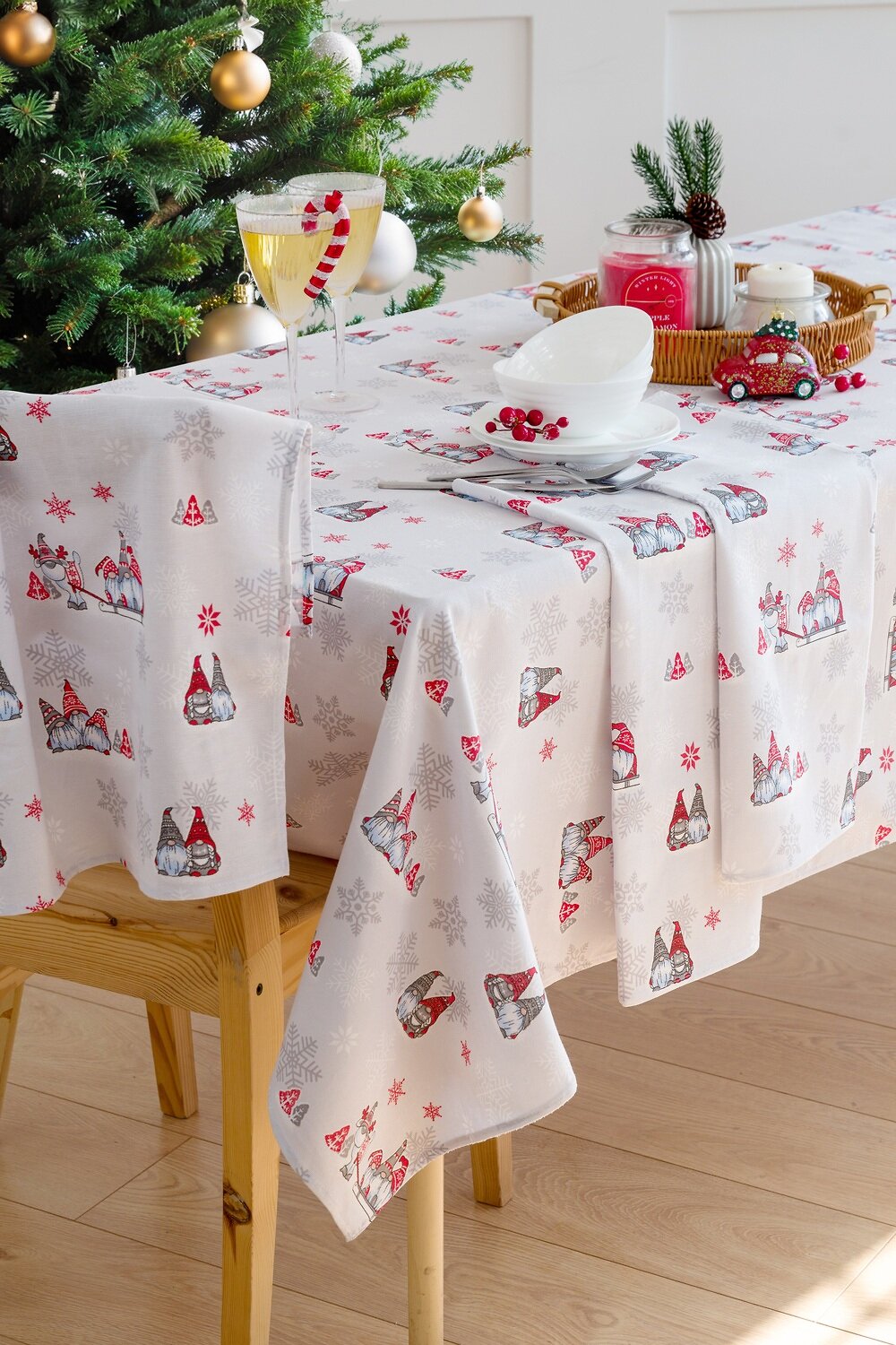 Натали Скатерть 579799 Скатерть Лесные гномики светло-серый