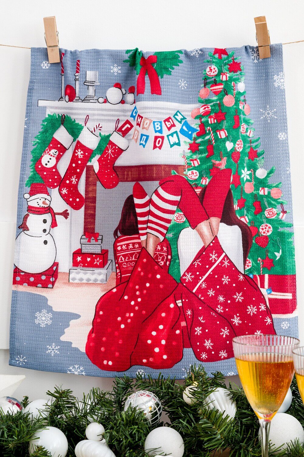 Натали Полотенце 579802 Полотенце вафельное Тепло в каждом мгновении серый