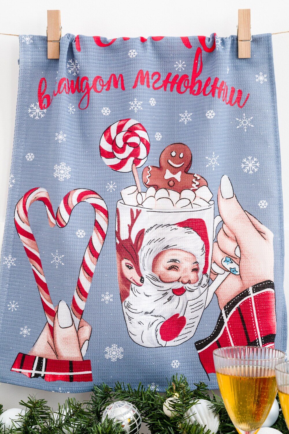 Натали Полотенце 579802 Полотенце вафельное Тепло в каждом мгновении серый