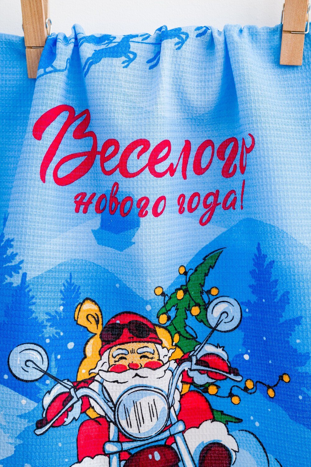 Натали Полотенце 579926 Набор кухонных полотенец Зимние забавы синий