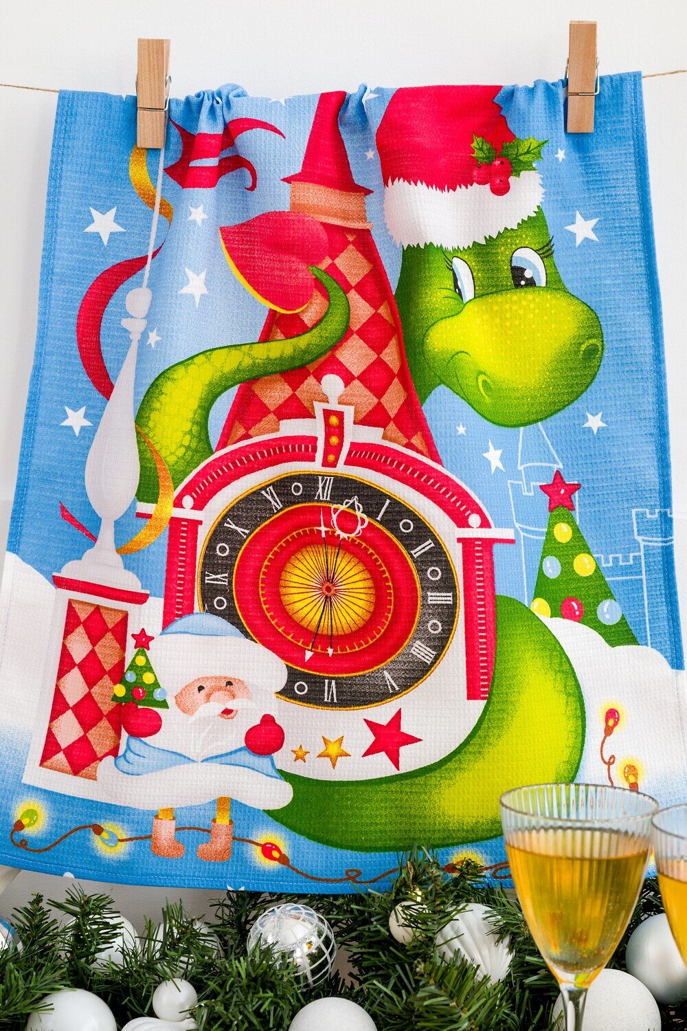 Натали Полотенце 579930 Полотенце кухонное Мечты в новогоднюю ночь сине-серый