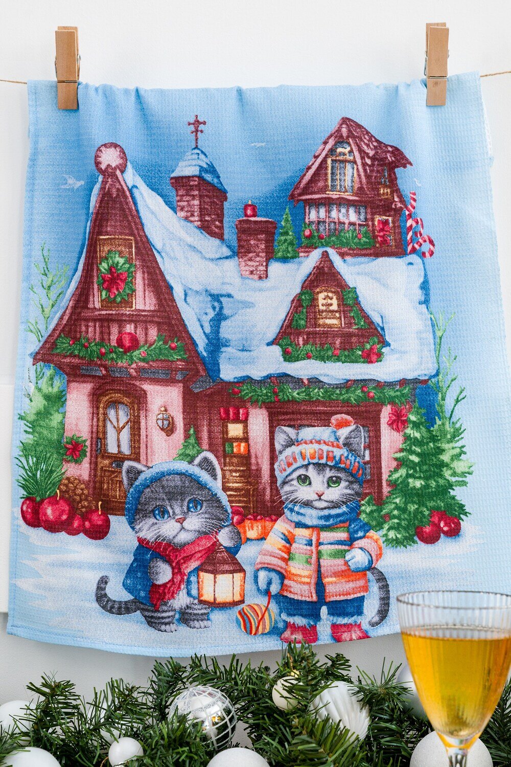 Натали Полотенце 579931 Набор полотенец Любимые сказки Деда Мороза гол,корич,бел