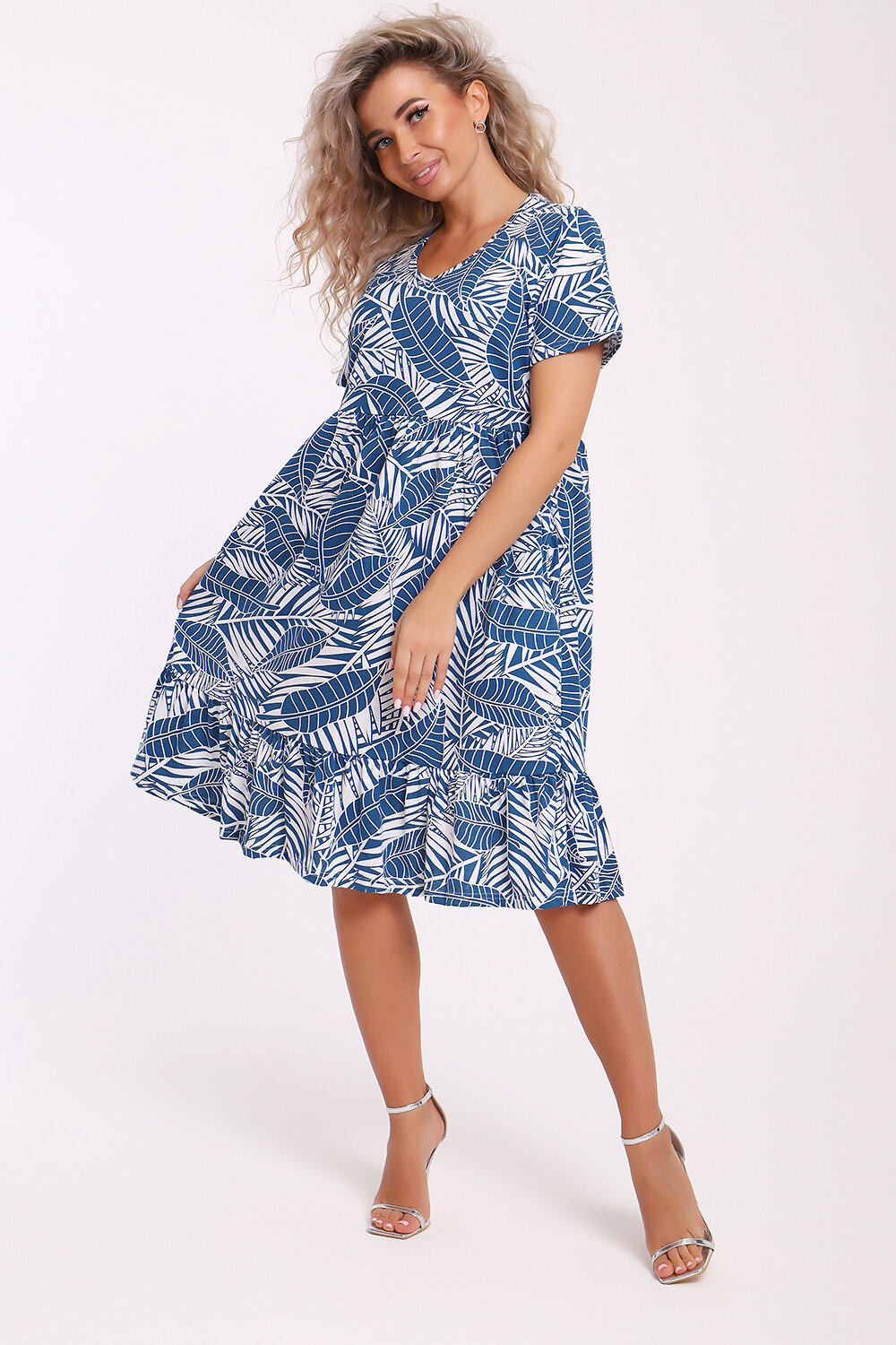 Натали Платье 579993 13287 бело-синий