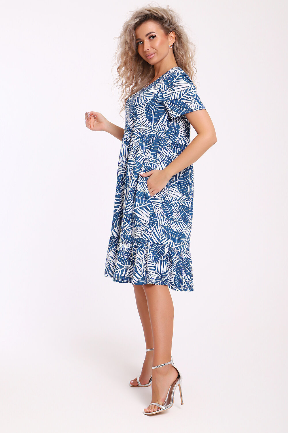 Натали Платье 579993 13287 бело-синий