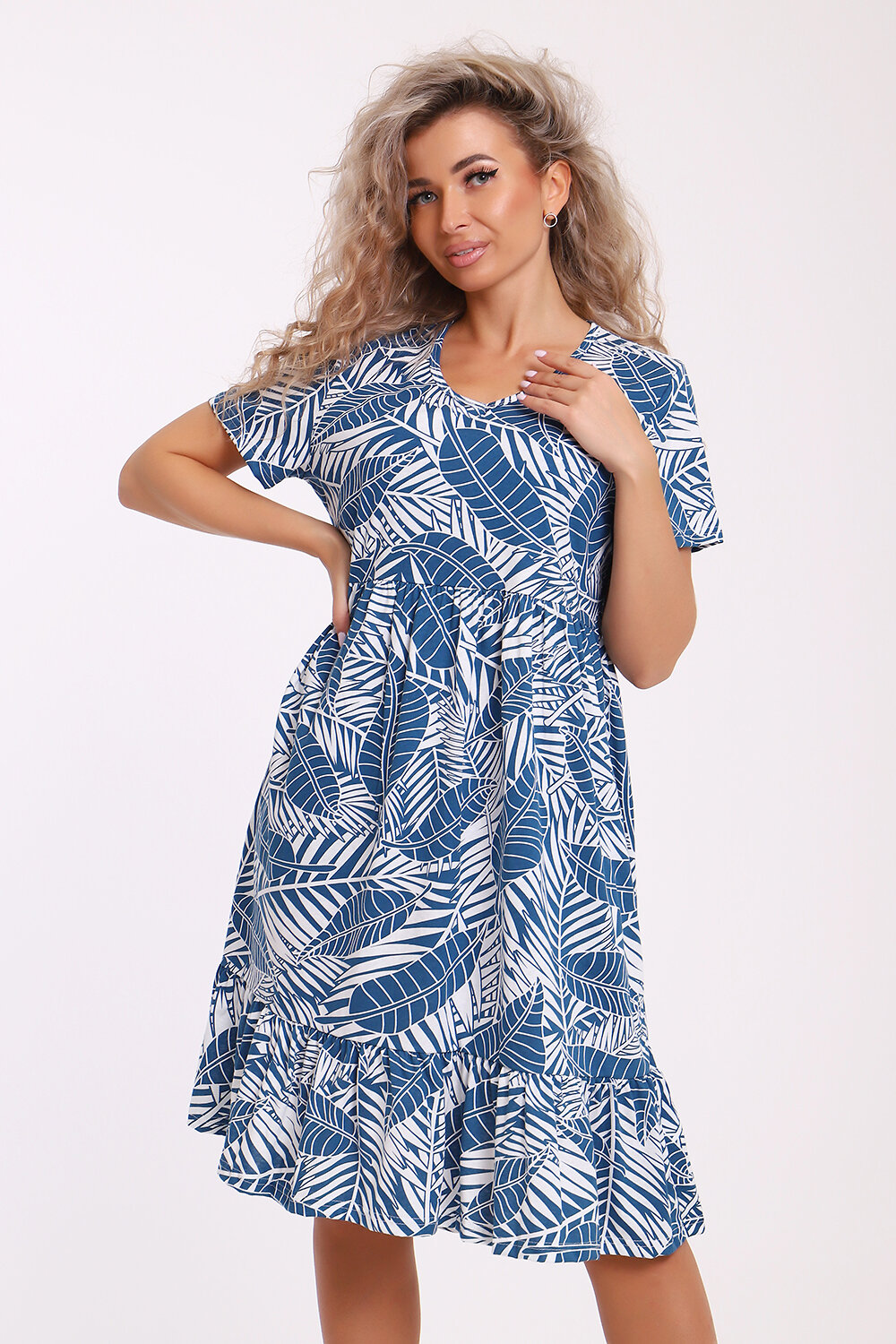 Натали Платье 579993 13287 бело-синий